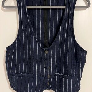 Striped Navy Sleeveless Top